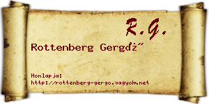Rottenberg Gergő névjegykártya
